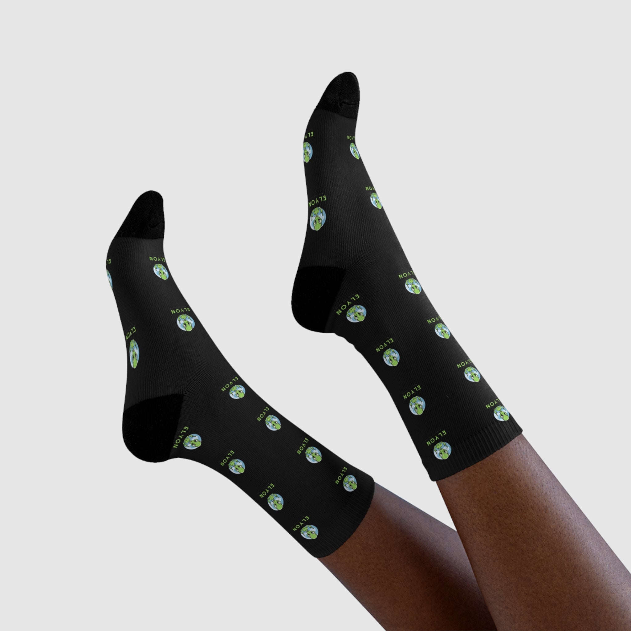 Elyon Black Crew Socks